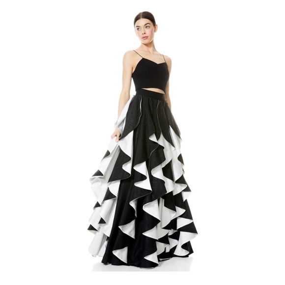 New! Rare ALICE+OLIVIA Nadie Spiral Ball Gown Ruffle Maxi Skirt - Picture 5 of 13
